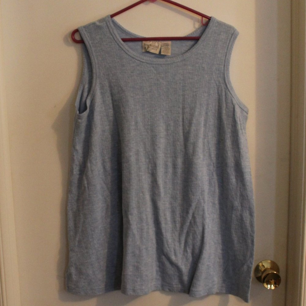 New Addition Maternity Light Blue Tank Top